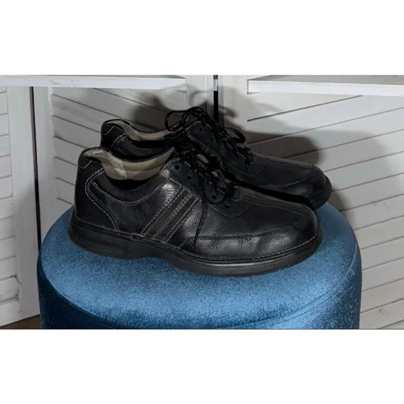 Clarks Mens Slone Lace Up Oxford Black Leather Shoes Size 10.5 - Picture 2 of 10